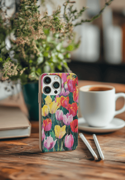Stepping Green Phone Case Watercolor Tulip Bio Case