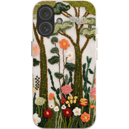 Stepping Green Phone Case Wildflower Forest Embroidered Look Bio Case