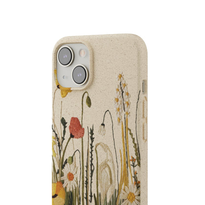 Stepping Green Phone Case Wildflowers Embroidered Look Bio Case