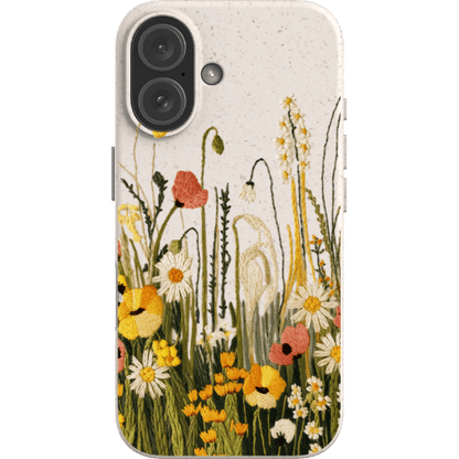 Stepping Green Phone Case Wildflowers Embroidered Look Bio Case