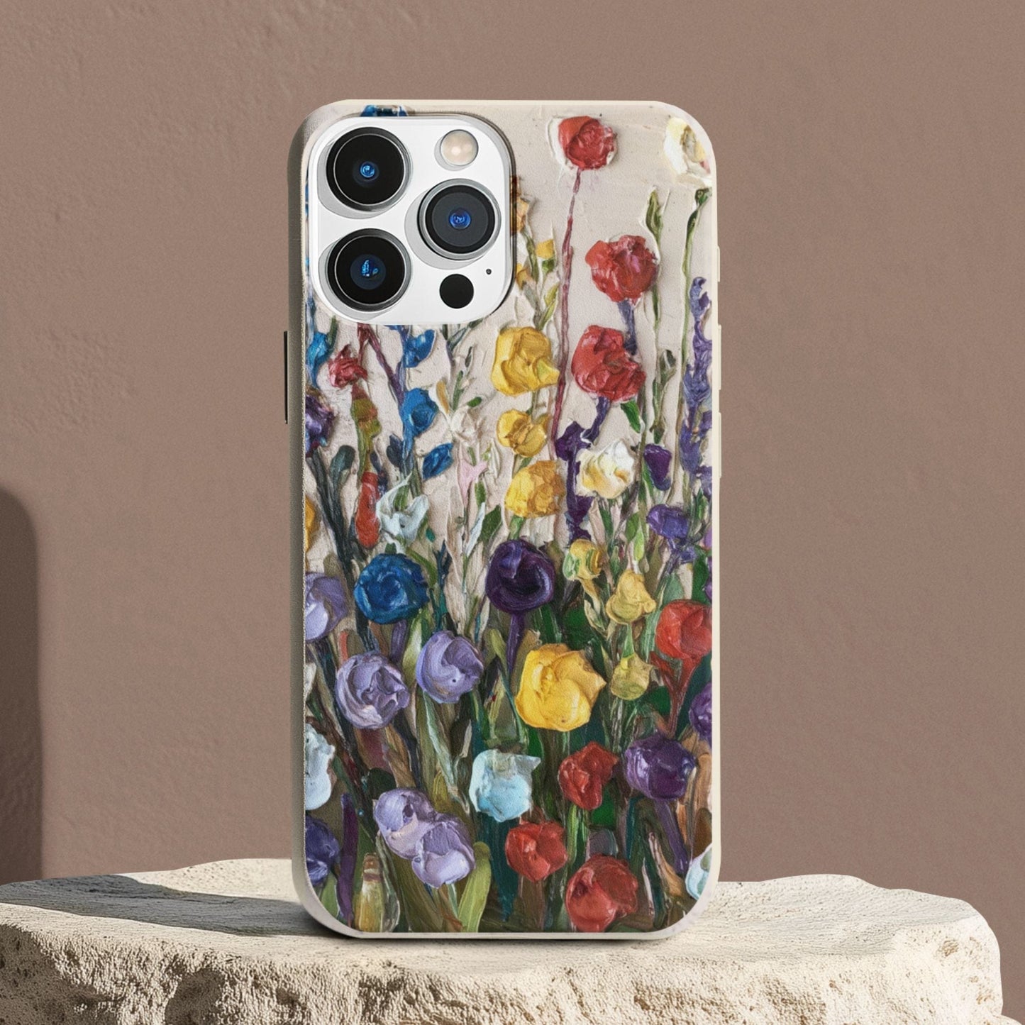 Stepping Green Phone Case Wildflowers Oil Painting Bio Case