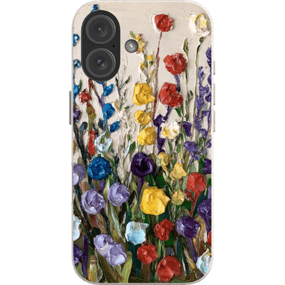 Stepping Green Phone Case Wildflowers Oil Painting Bio Case