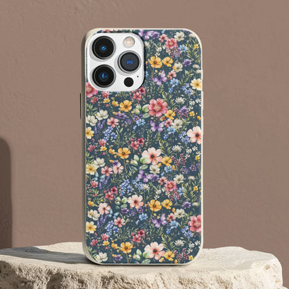 Stepping Green Phone Case Wildflowers on Blue Bio Case