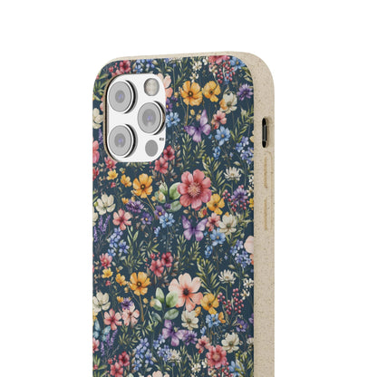 Stepping Green Phone Case Wildflowers on Blue Bio Case