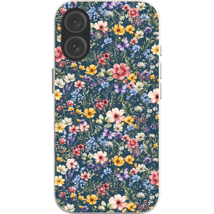Stepping Green Phone Case Wildflowers on Blue Bio Case