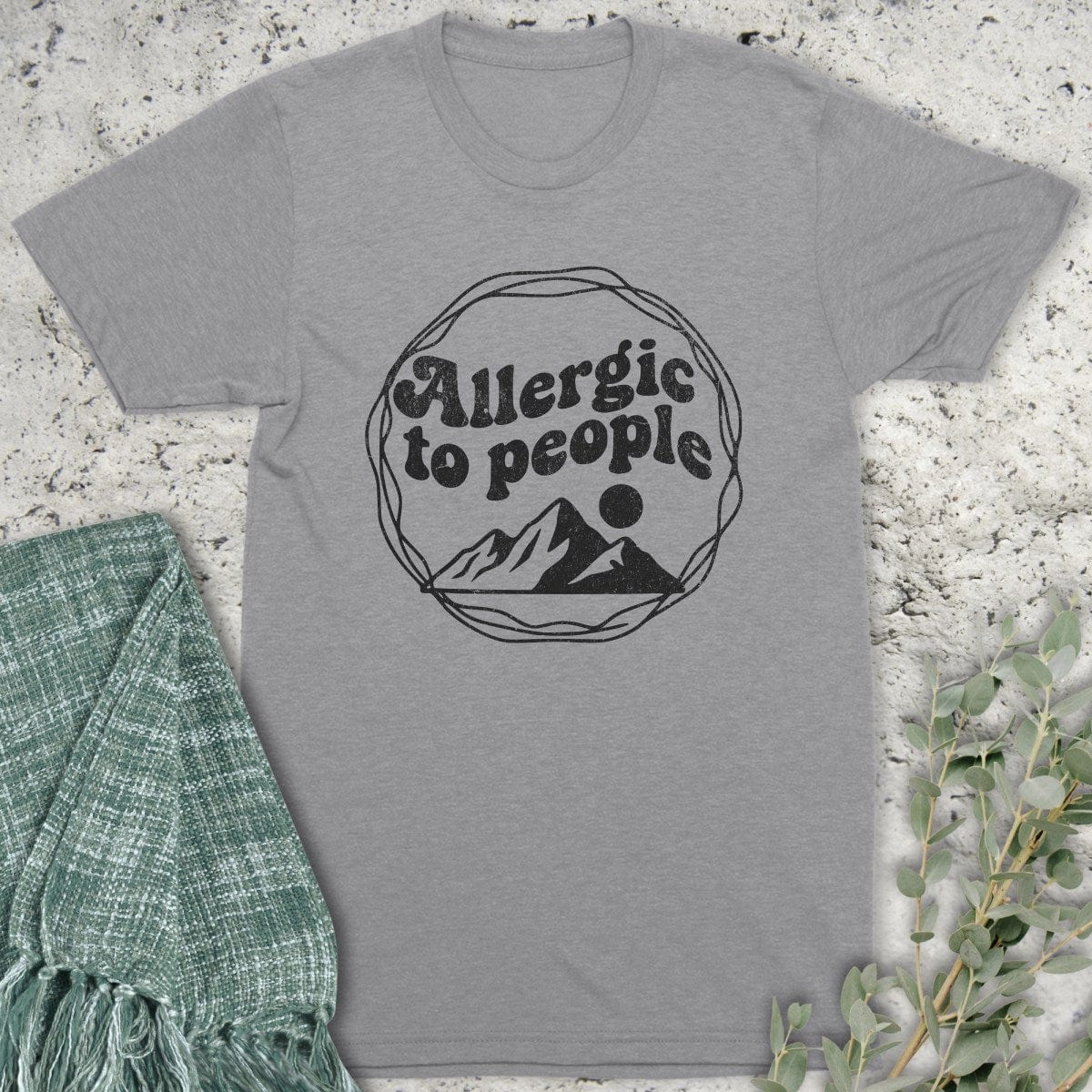 Stepping Green T-Shirt Allergic To People Circle T-Shirt