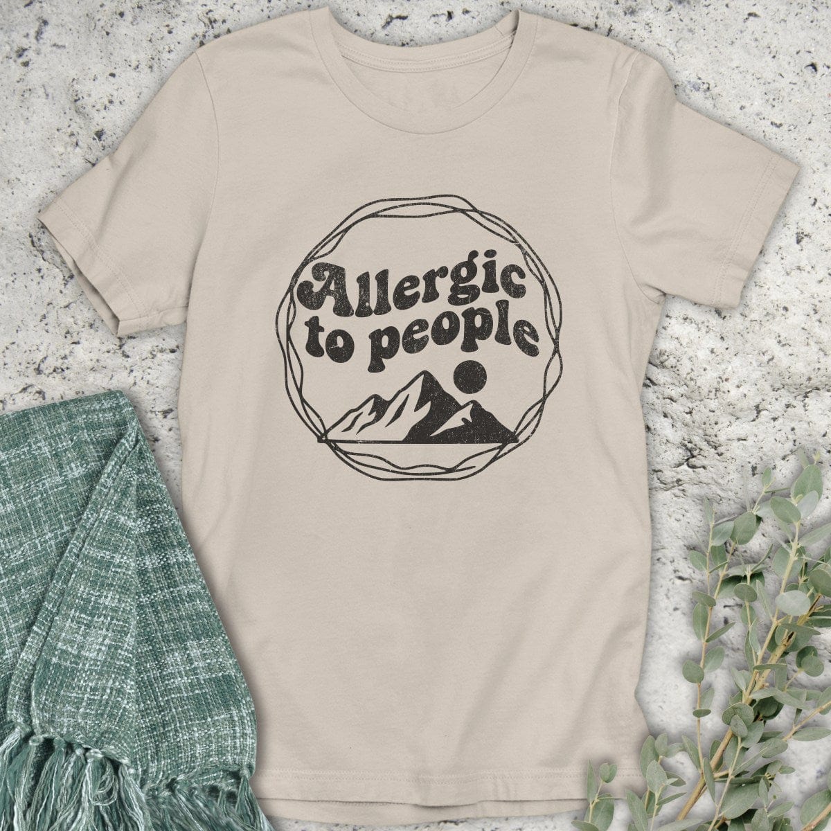 Stepping Green T-Shirt Allergic To People Circle T-Shirt