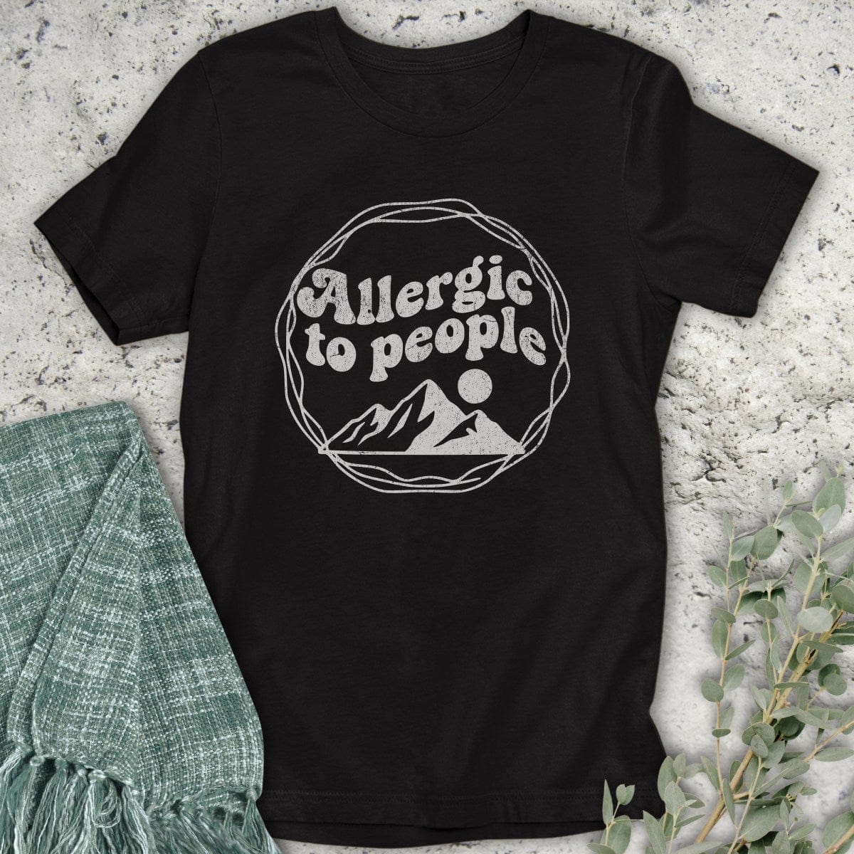 Stepping Green T-Shirt Allergic To People Circle T-Shirt