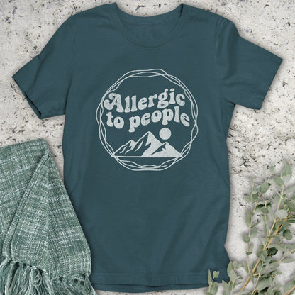 Stepping Green T-Shirt Allergic To People Circle T-Shirt