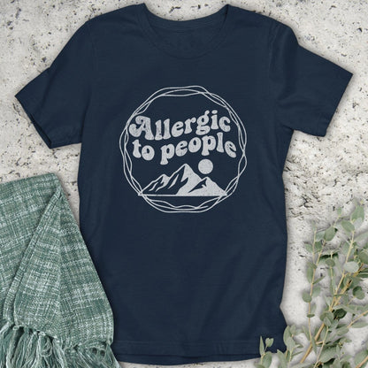 Stepping Green T-Shirt Allergic To People Circle T-Shirt