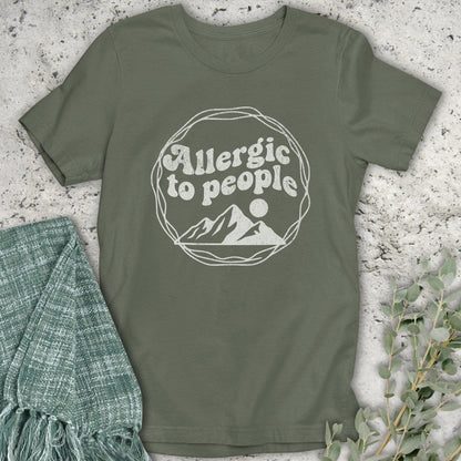 Stepping Green T-Shirt Allergic To People Circle T-Shirt