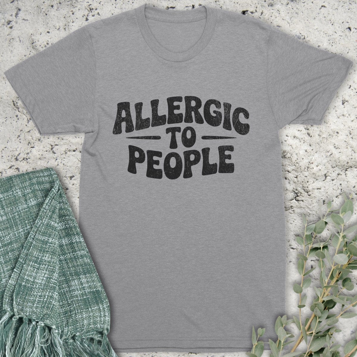Stepping Green T-Shirt Allergic To People T-Shirt