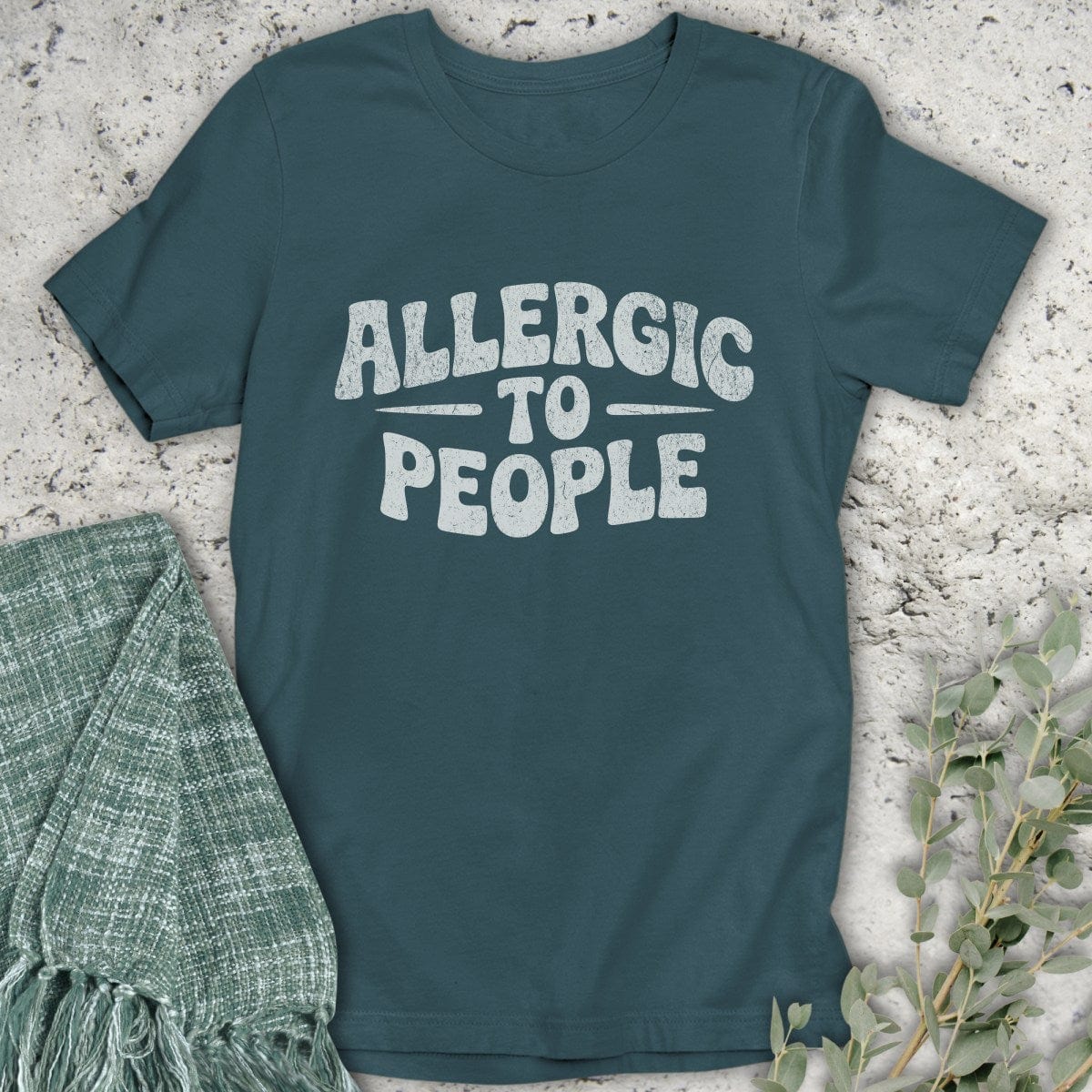 Stepping Green T-Shirt Allergic To People T-Shirt