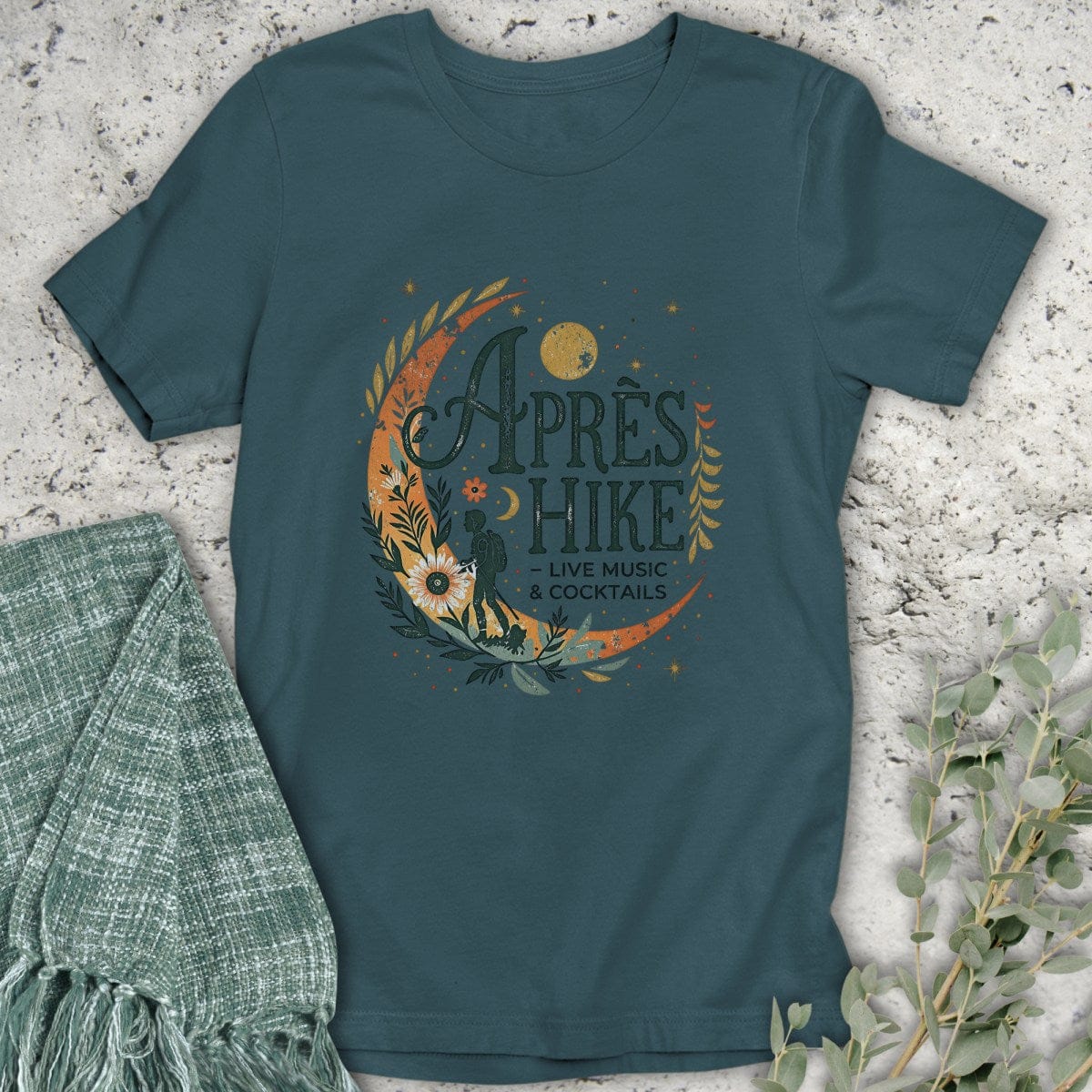 Stepping Green T-Shirt Après Hike Moon Organic T-Shirt