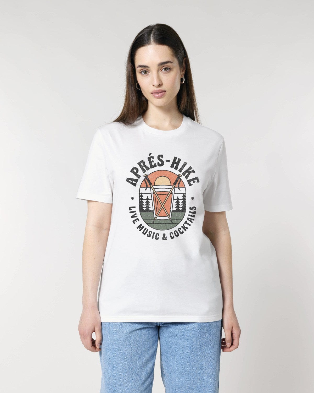 Stepping Green T-Shirt Après Hike Poles T-Shirt