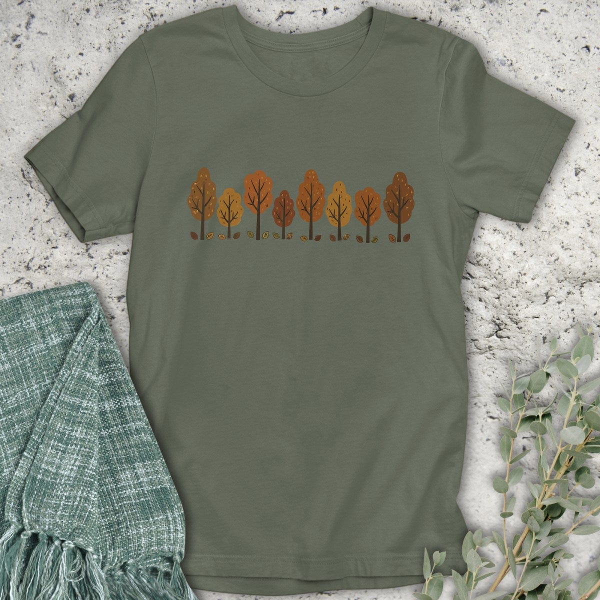 Stepping Green T-Shirt Autumn Trees Lineup T-Shirt