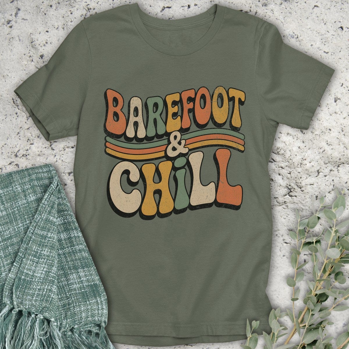 Stepping Green T-Shirt Barefoot & Chill T-Shirt