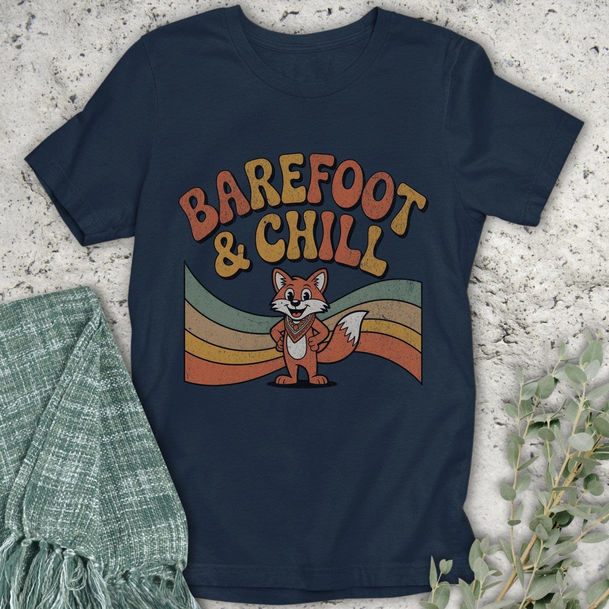 Stepping Green T-Shirt Barefoot Fox T-Shirt