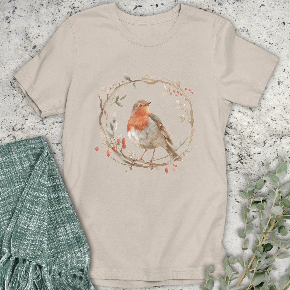 Stepping Green T-Shirt Bird Wreath T-Shirt