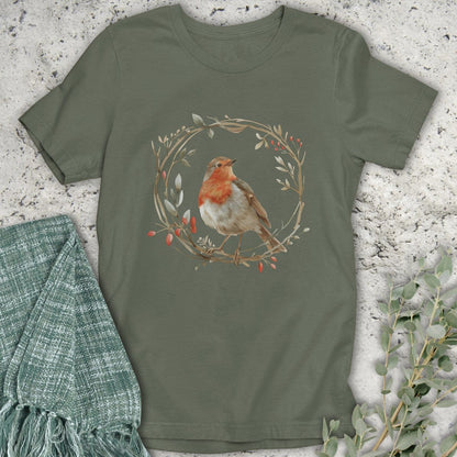 Stepping Green T-Shirt Bird Wreath T-Shirt
