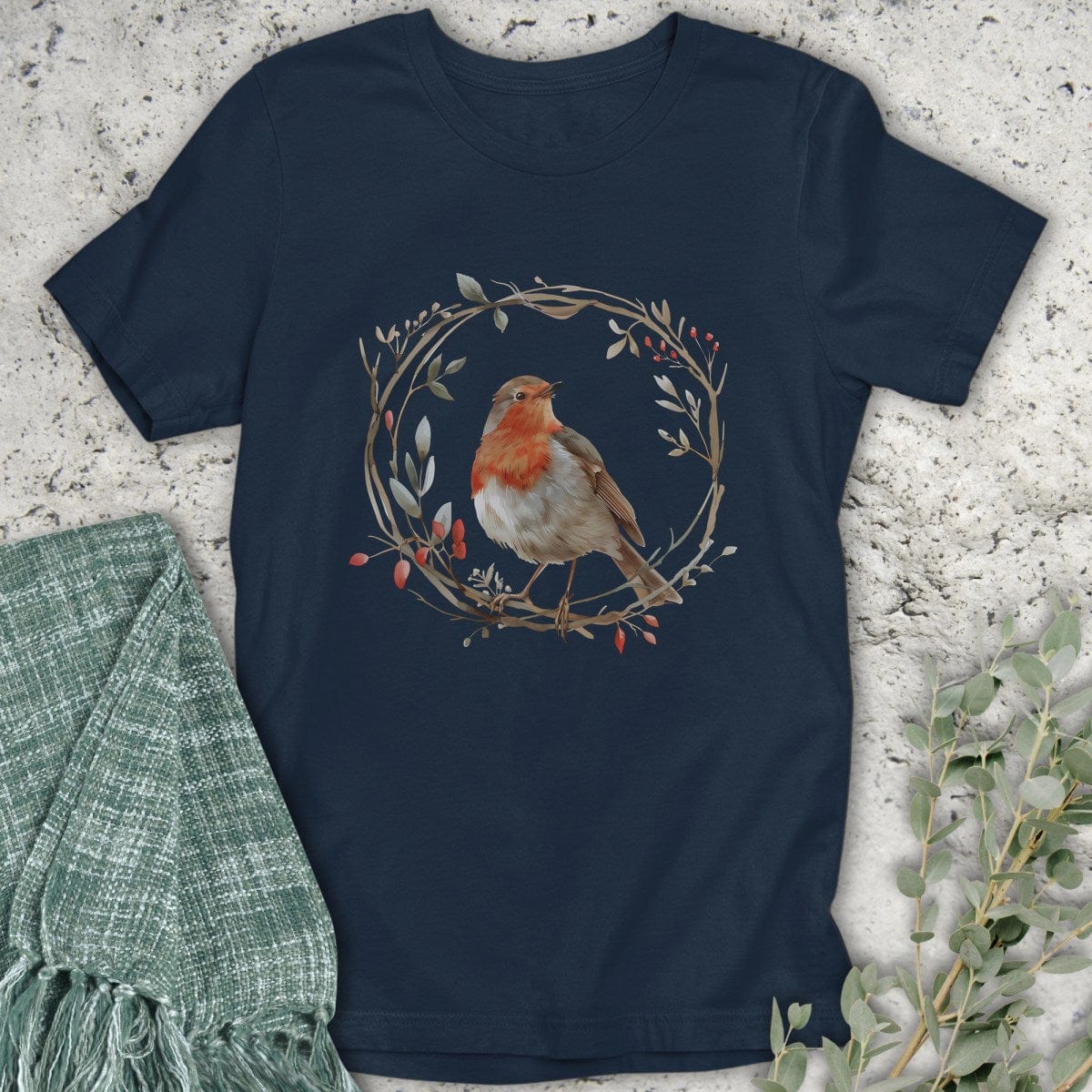 Stepping Green T-Shirt Bird Wreath T-Shirt