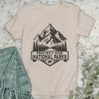 Stepping Green T-Shirt Black and White Protect Parks T-Shirt