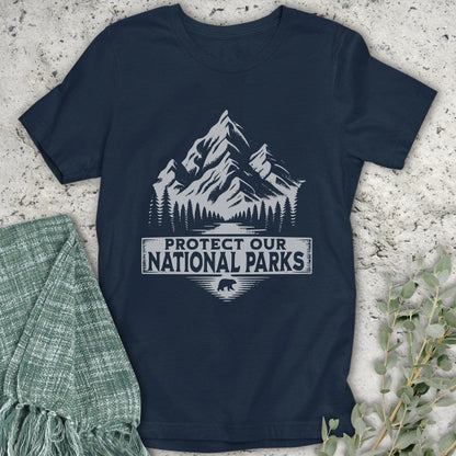 Stepping Green T-Shirt Black and White Protect Parks T-Shirt