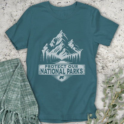 Stepping Green T-Shirt Black and White Protect Parks T-Shirt