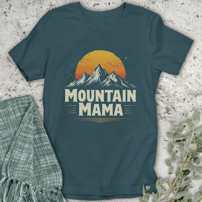 Stepping Green T-Shirt Block Mountain Mama Organic T-Shirt