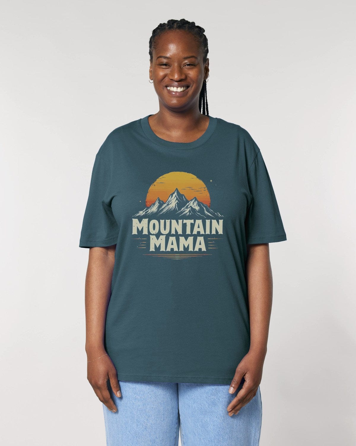 Stepping Green T-Shirt Block Mountain Mama T-Shirt