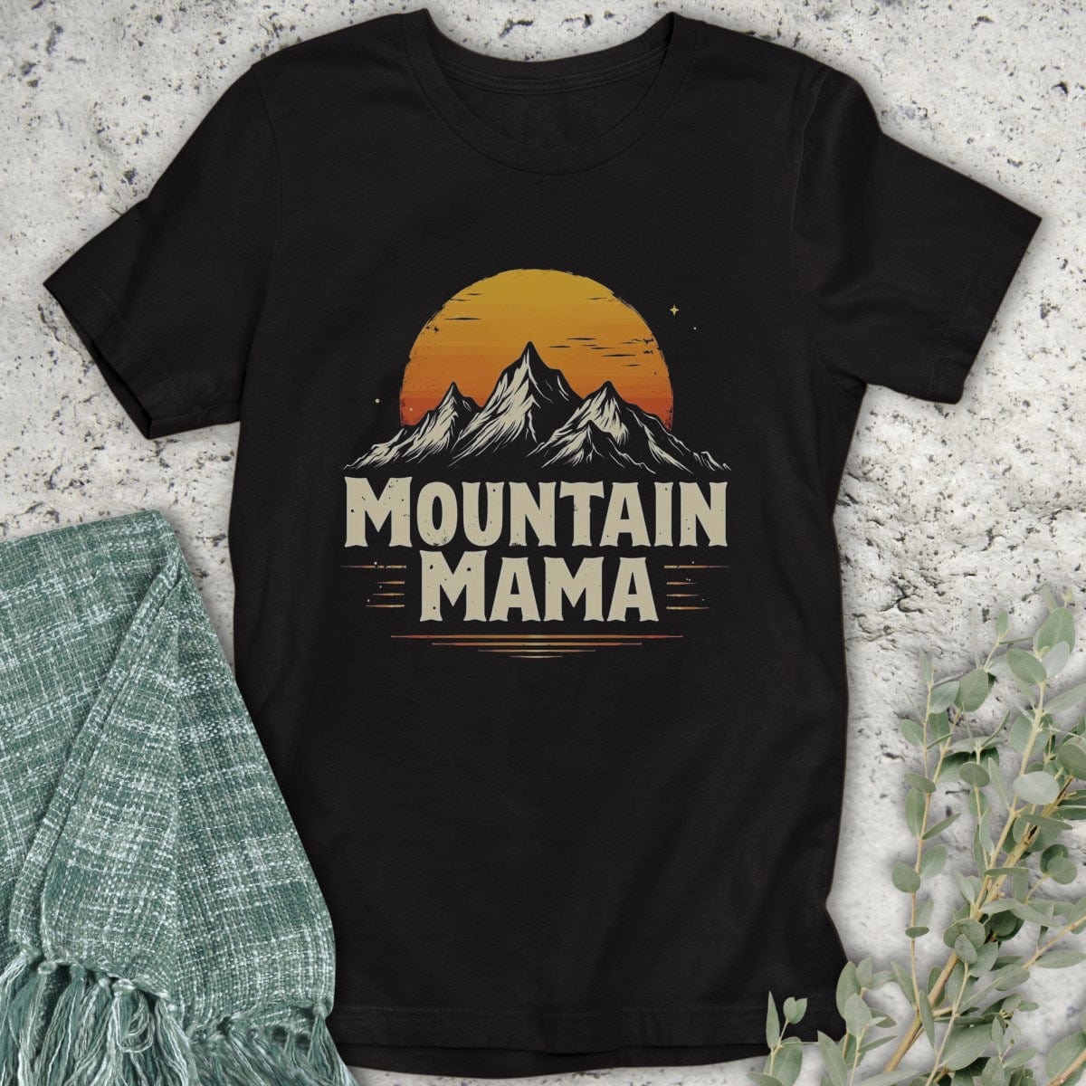 Stepping Green T-Shirt Block Mountain Mama T-Shirt
