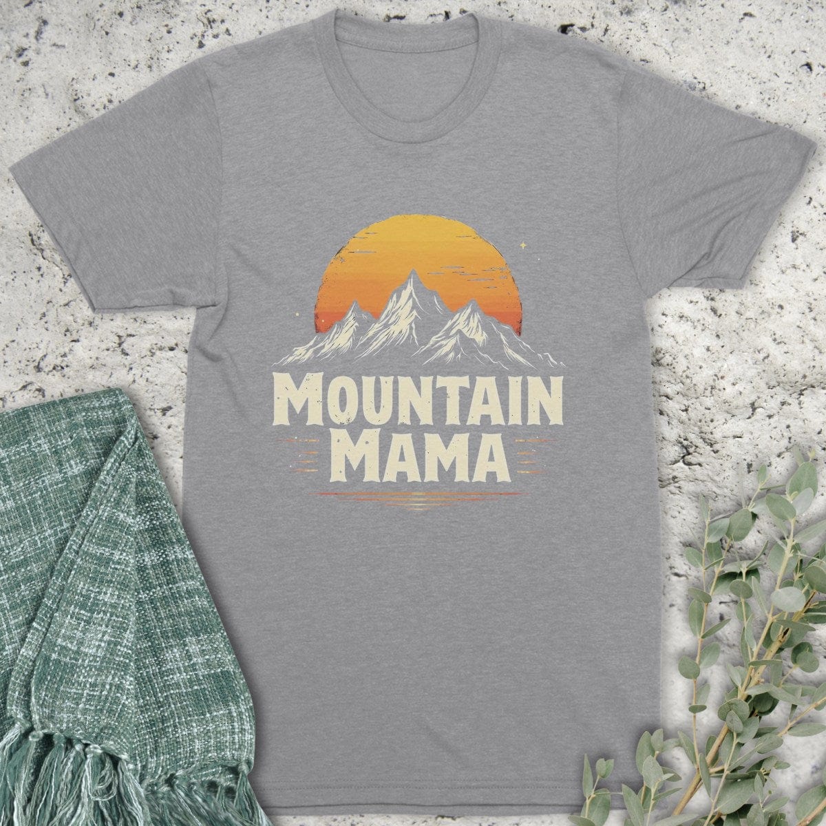 Stepping Green T-Shirt Block Mountain Mama T-Shirt