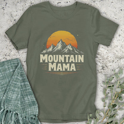 Stepping Green T-Shirt Block Mountain Mama T-Shirt