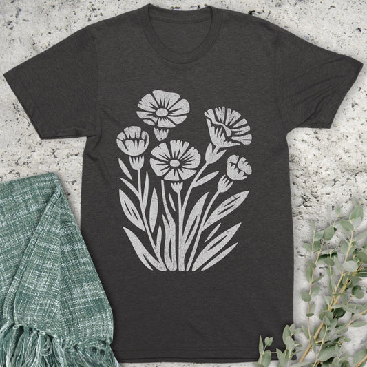 Stepping Green T-Shirt Blooming Wildflower Organic T-Shirt