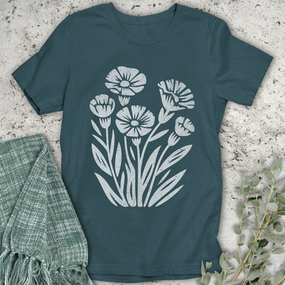 Stepping Green T-Shirt Blooming Wildflower Organic T-Shirt