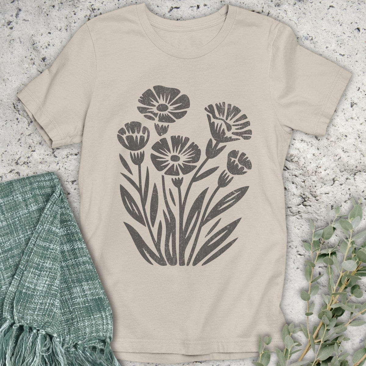 Stepping Green T-Shirt Blooming Wildflower Organic T-Shirt