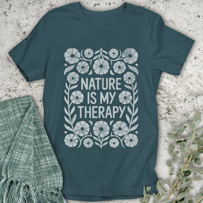 Stepping Green T-Shirt Boho Nature is My Therapy Organic T-Shirt