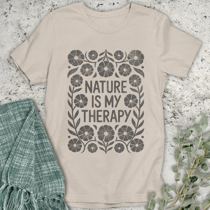 Stepping Green T-Shirt Boho Nature is My Therapy Organic T-Shirt