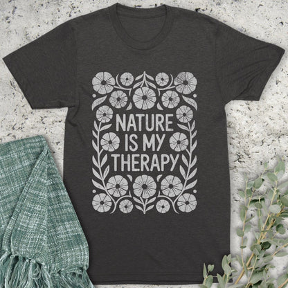 Stepping Green T-Shirt Boho Nature is My Therapy Organic T-Shirt