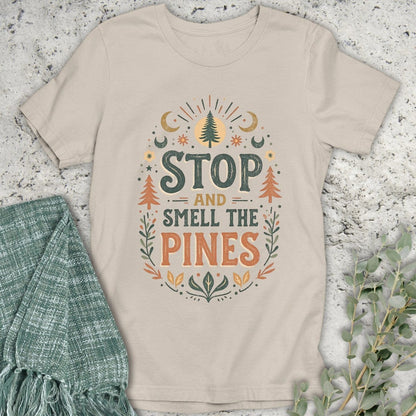 Stepping Green T-Shirt Boho Smell the Pines T-Shirt
