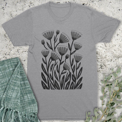 Stepping Green T-Shirt Boho Wildflower 2-Tone Organic T-Shirt