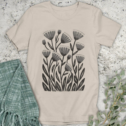 Stepping Green T-Shirt Boho Wildflower 2-Tone Organic T-Shirt