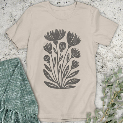 Stepping Green T-Shirt Boho Wildflower Organic T-Shirt