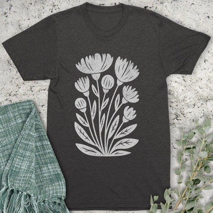 Stepping Green T-Shirt Boho Wildflower Organic T-Shirt