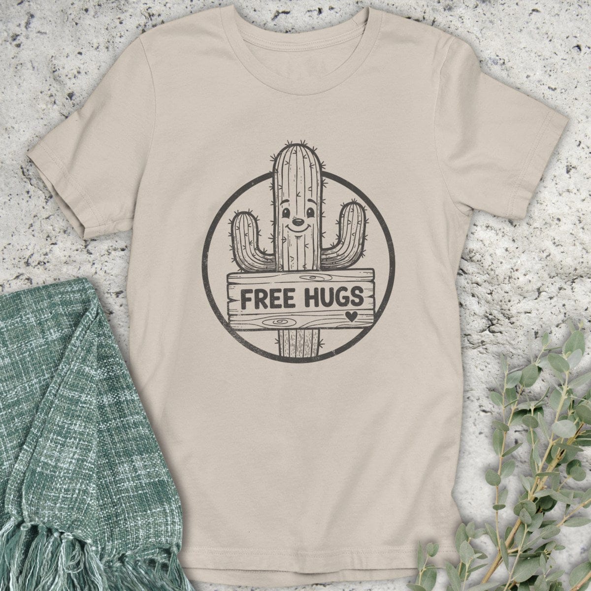 Stepping Green T-Shirt Cactus Hugs Organic T-Shirt