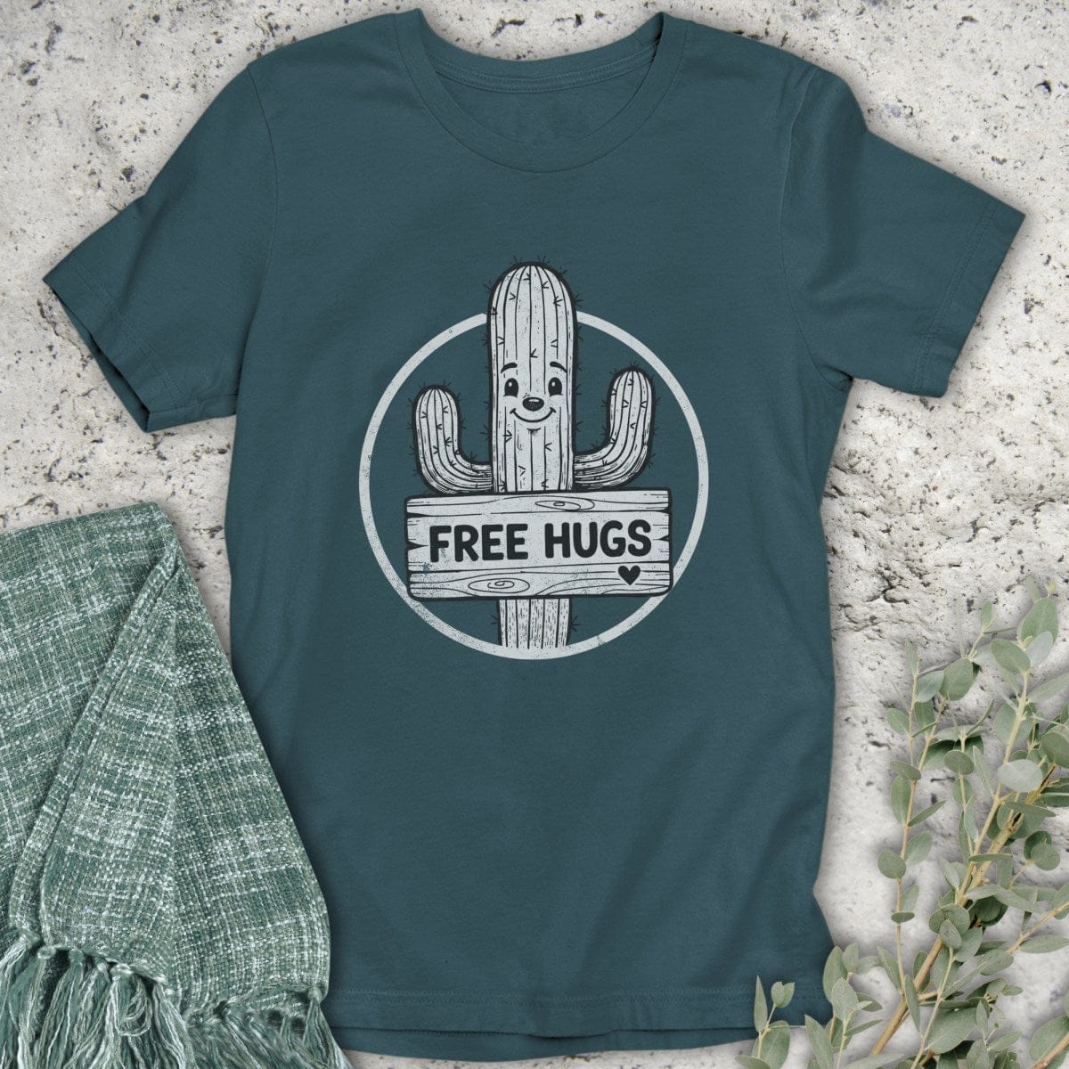 Stepping Green T-Shirt Cactus Hugs Organic T-Shirt