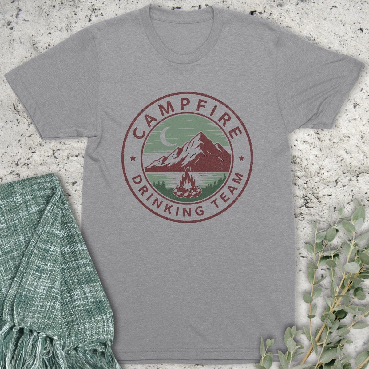 Stepping Green T-Shirt Campfire Drinking Team Badge Organic T-Shirt