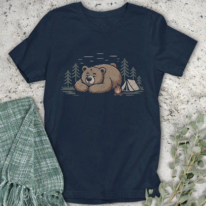 Stepping Green T-Shirt Camping Bear T-Shirt