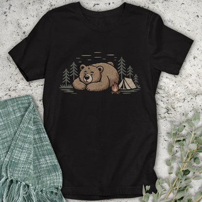 Stepping Green T-Shirt Camping Bear T-Shirt