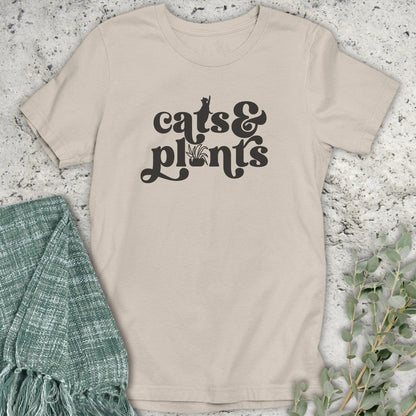 Stepping Green T-Shirt Cats and Plants T-Shirt